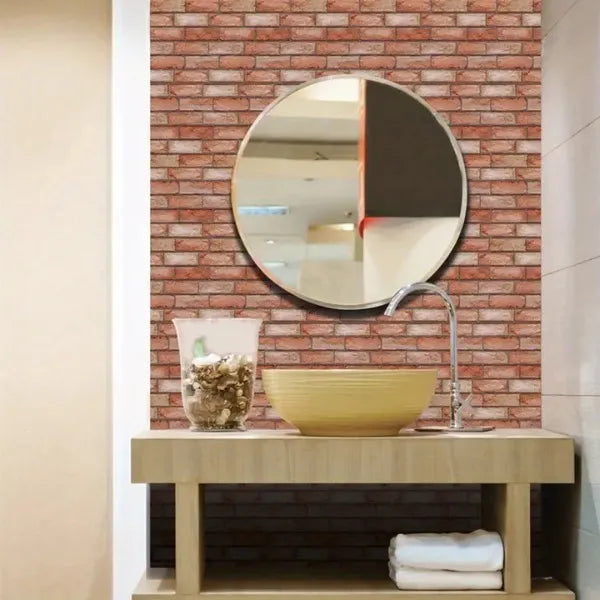 Self-Adhesive 3D Brick Wallpaper – Pack of 10