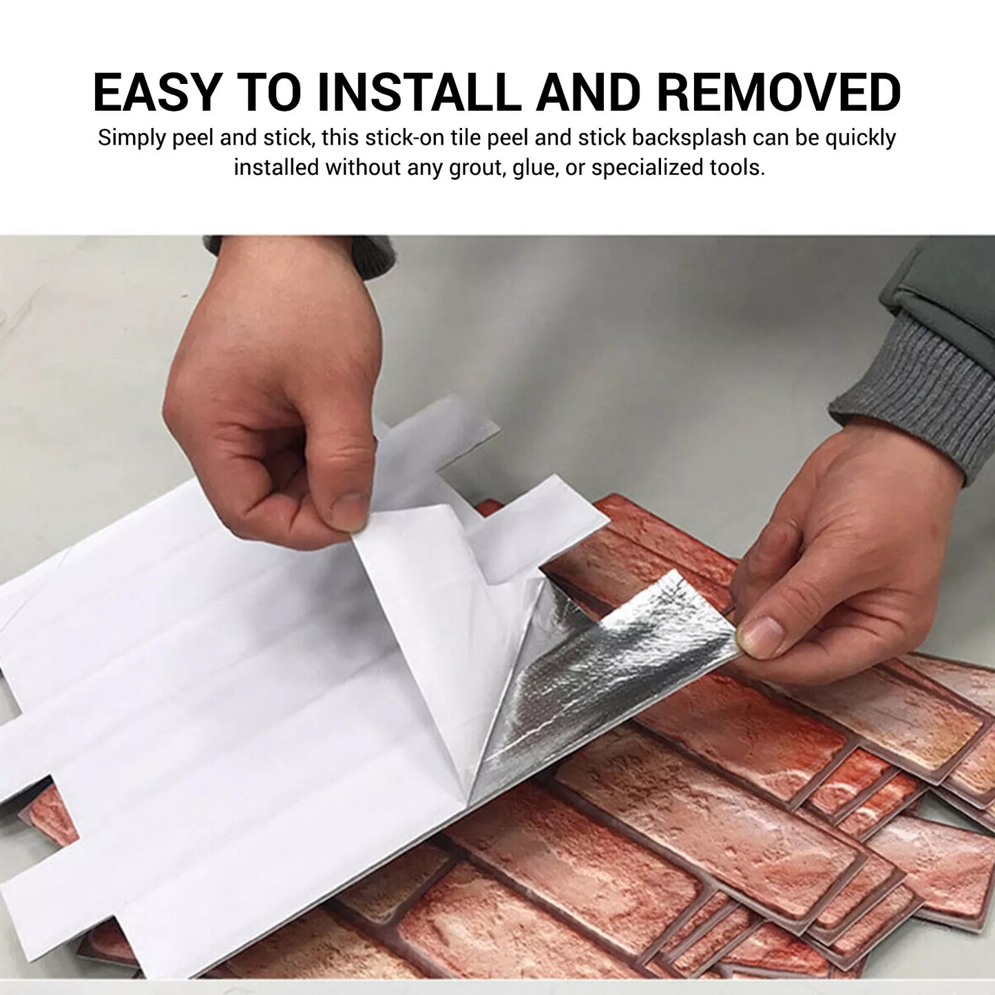 Self-Adhesive 3D Brick Wallpaper – Pack of 10